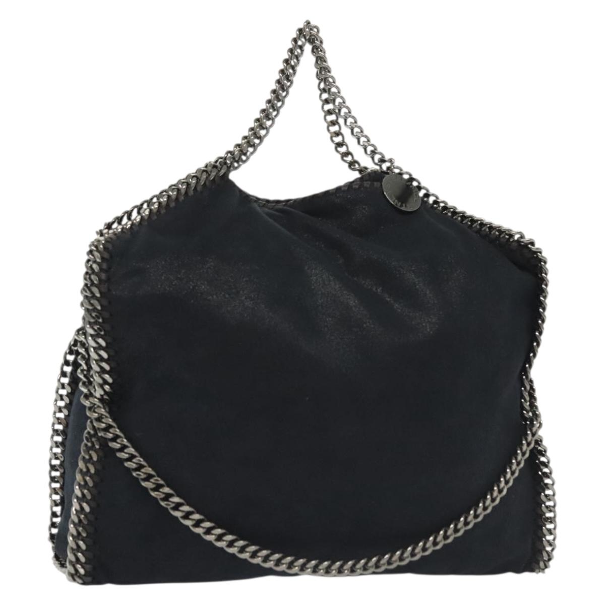 Stella MacCartney Falabella Chain Hand Bag Suede 2way Navy 234387 Auth BA5264