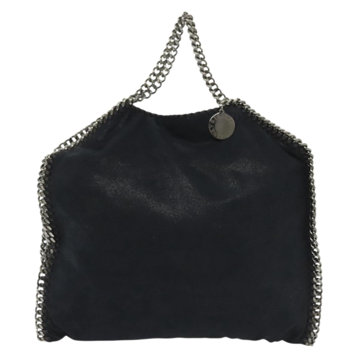 Stella MacCartney Falabella Chain Hand Bag Suede 2way Navy 234387 Auth BA5264