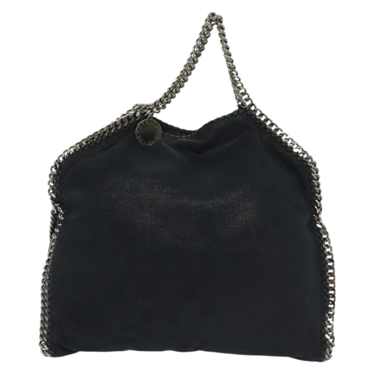 Stella MacCartney Falabella Chain Hand Bag Suede 2way Navy 234387 Auth BA5264