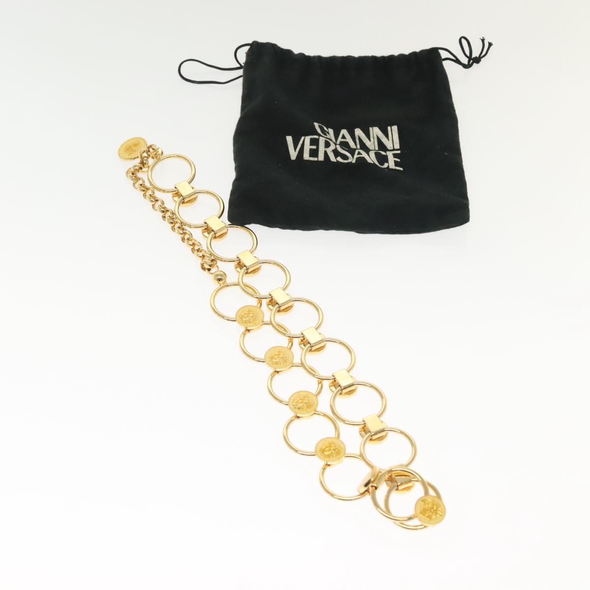 Gianni Versace Chain Belt Metal Gold Auth BA5265