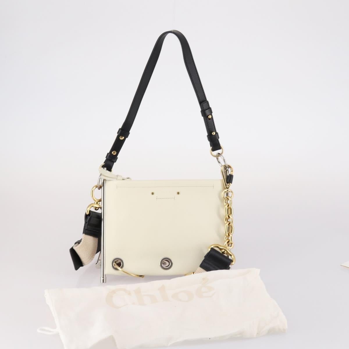Chloe Roy Shoulder Bag Leather Bordeaux Gold Auth BA5266