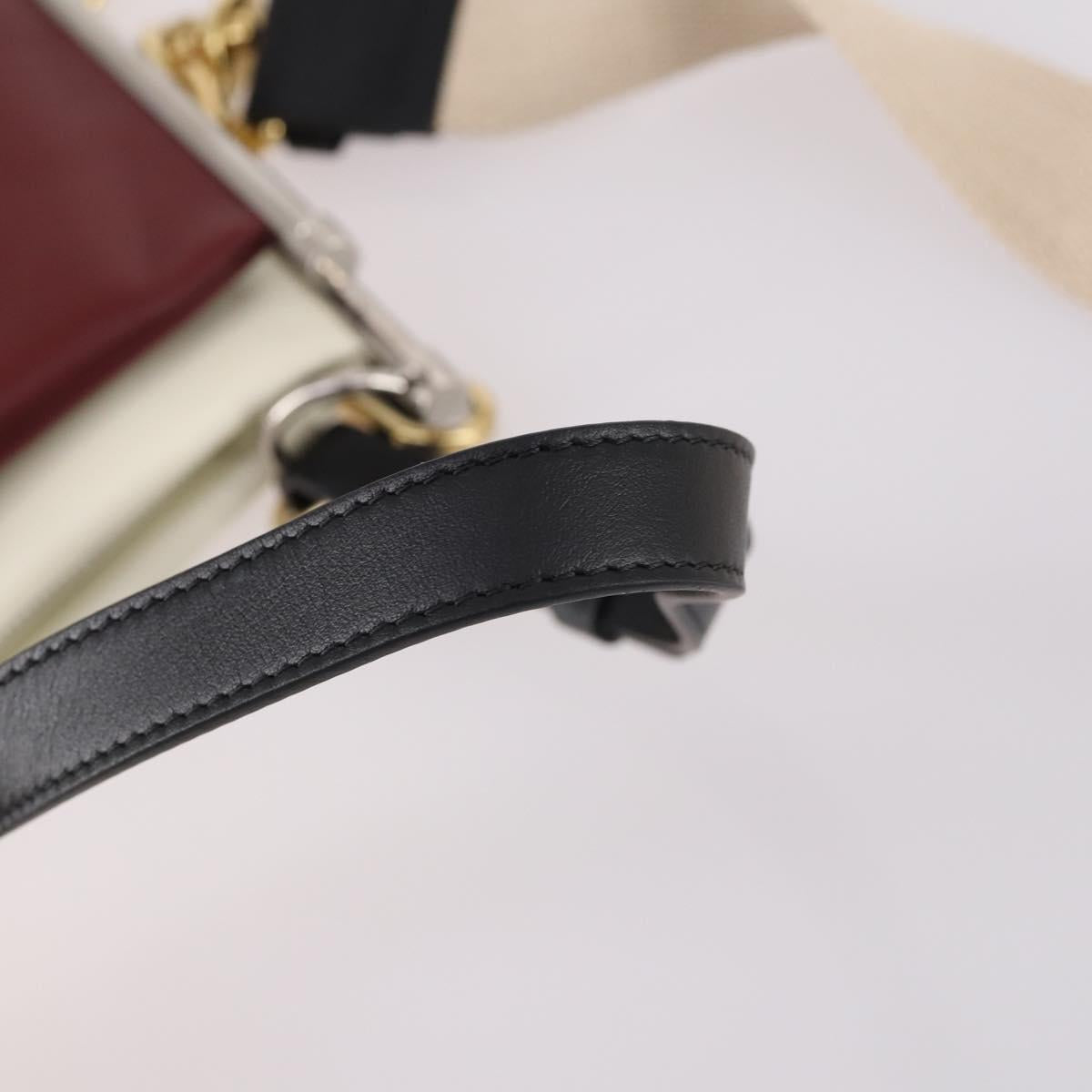 Chloe Roy Shoulder Bag Leather Bordeaux Gold Auth BA5266