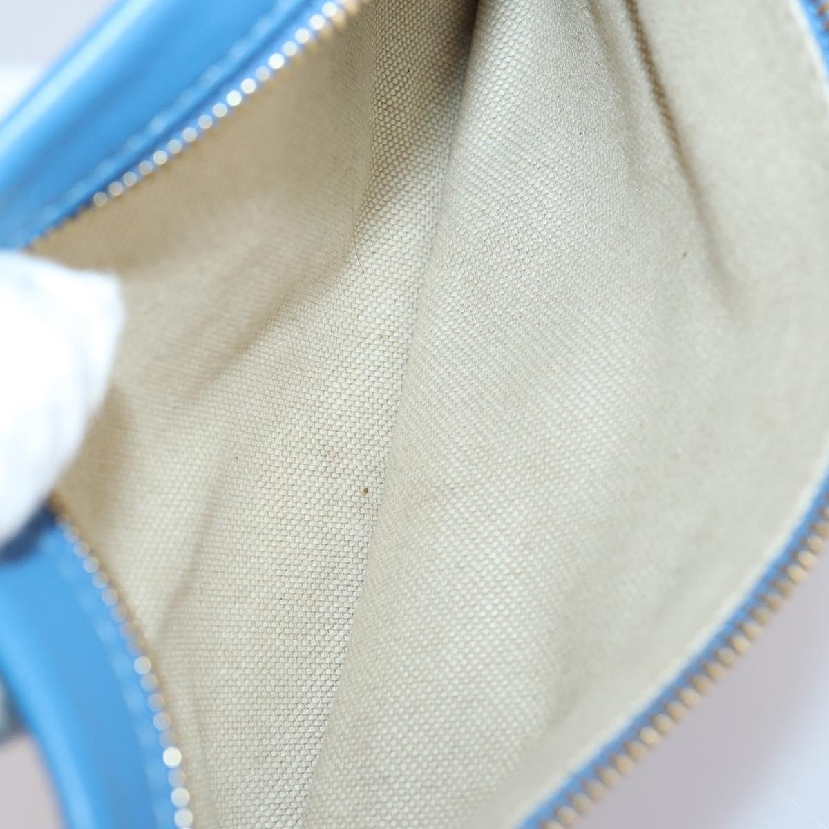 MCM Tote Bag Leather Blue Silver Auth BA5267