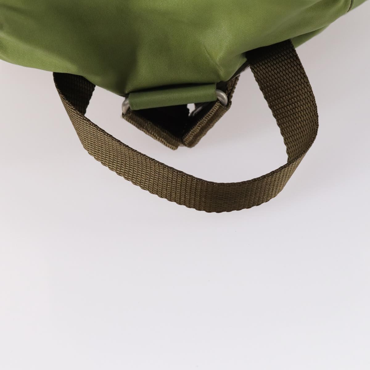 PRADA Backpack Nylon Green Silver Auth BA5271