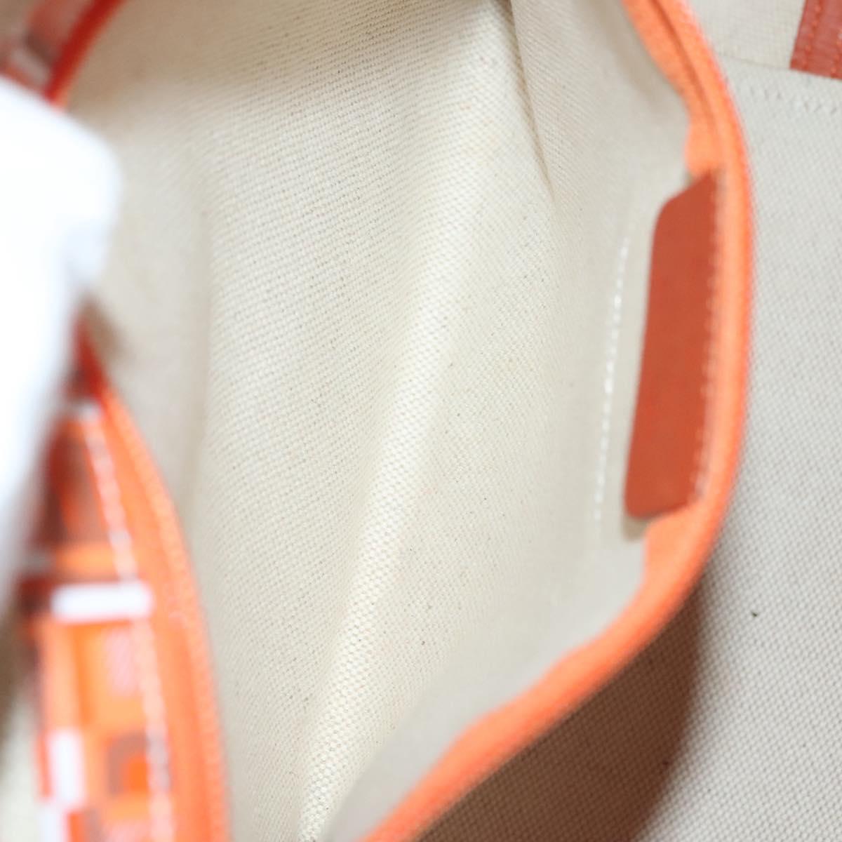 Salvatore Ferragamo Hand Bag PVC Orange Silver Auth BA5281