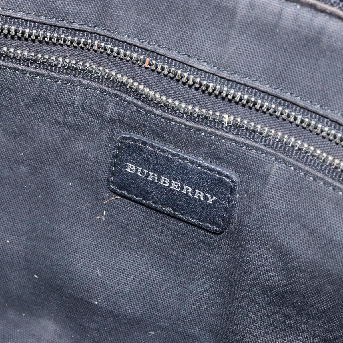 BURBERRY Nova Check Hand Bag Wool Beige Silver Auth BA5282