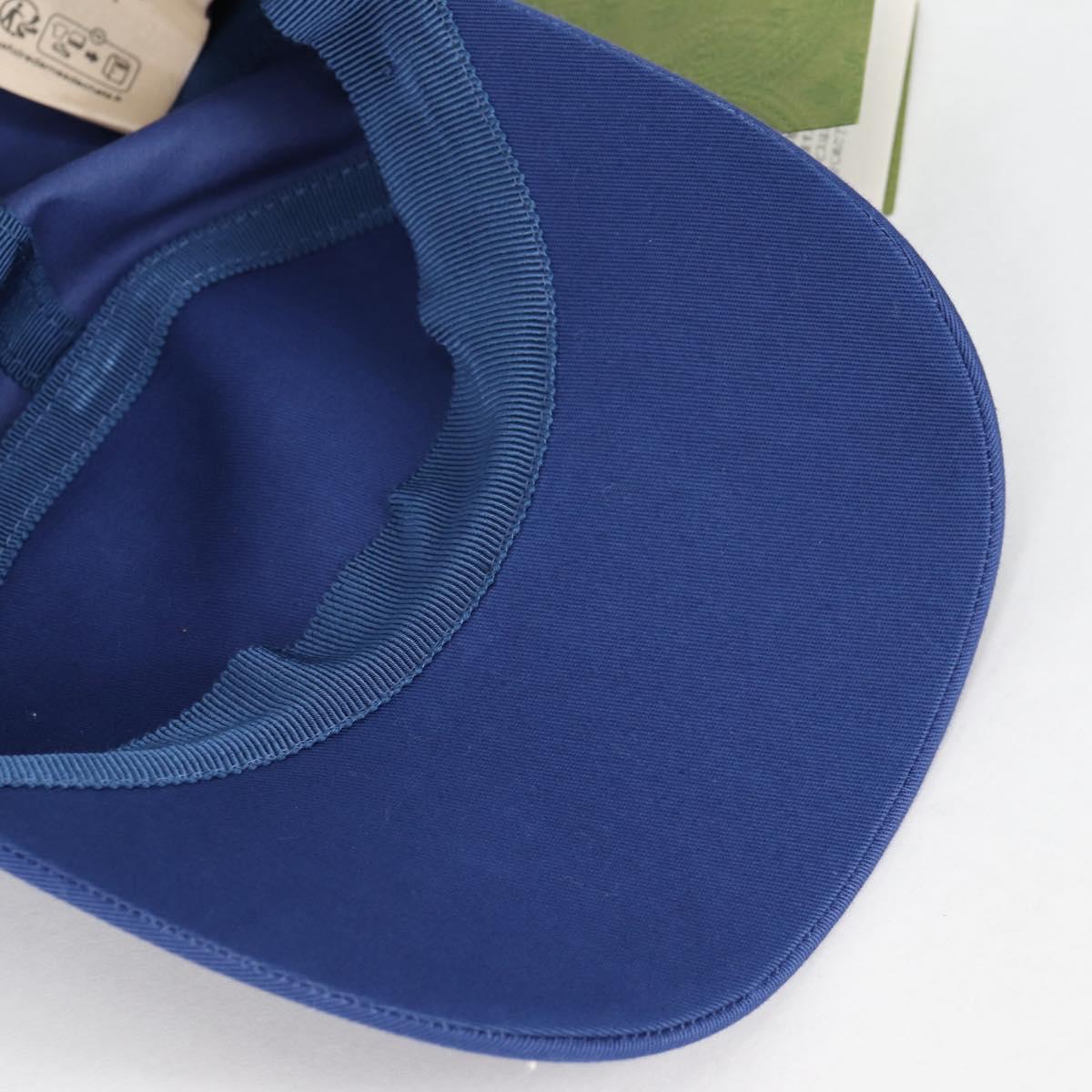 GUCCI Baseball Cap Cotton M Blue 773135 Auth BA5288M
