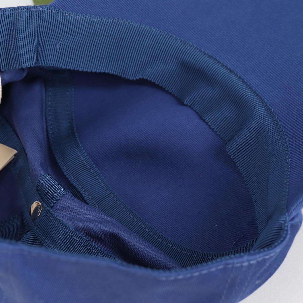 GUCCI Baseball Cap Cotton M Blue 773135 Auth BA5288M