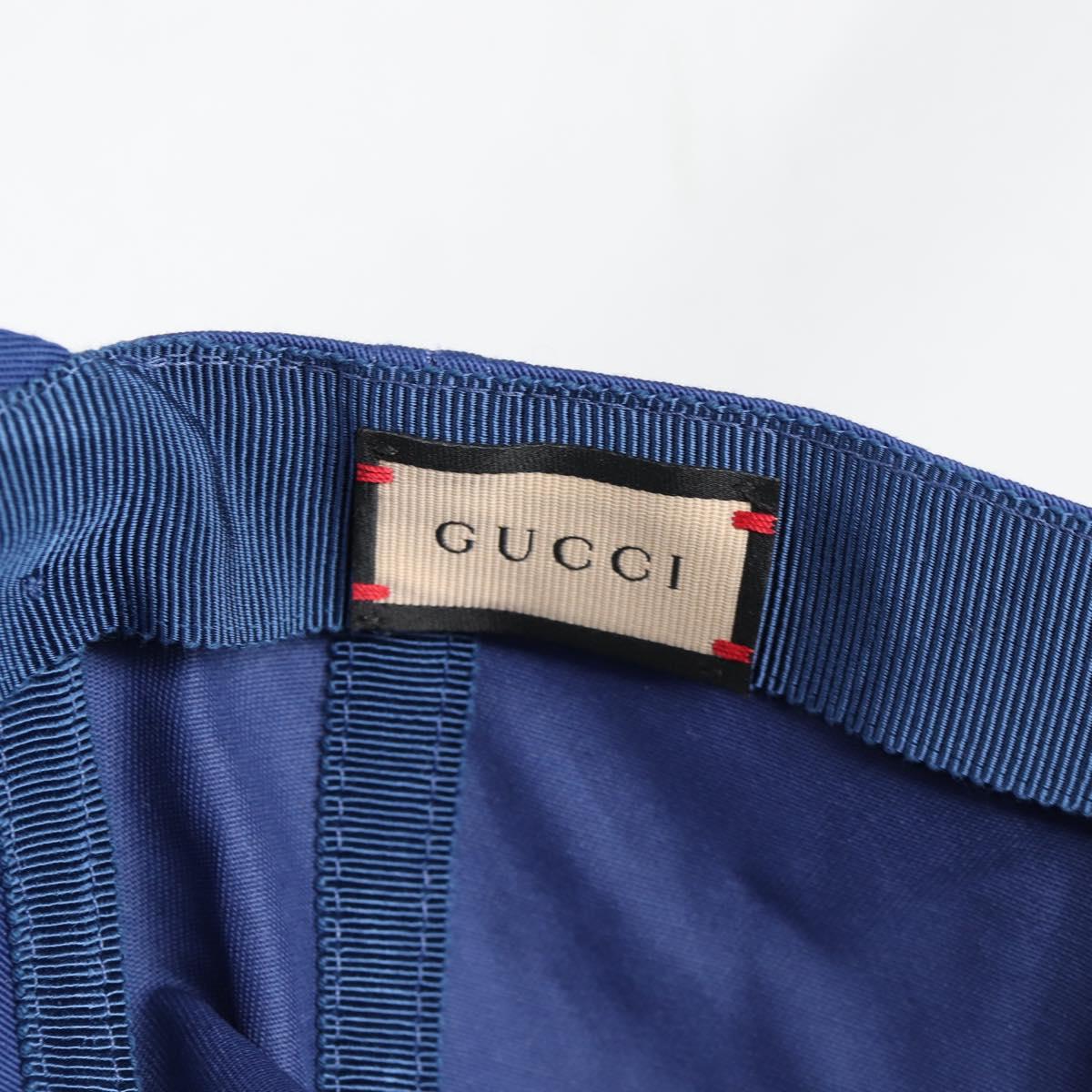 GUCCI Baseball Cap Cotton M Blue 773135 Auth BA5288M