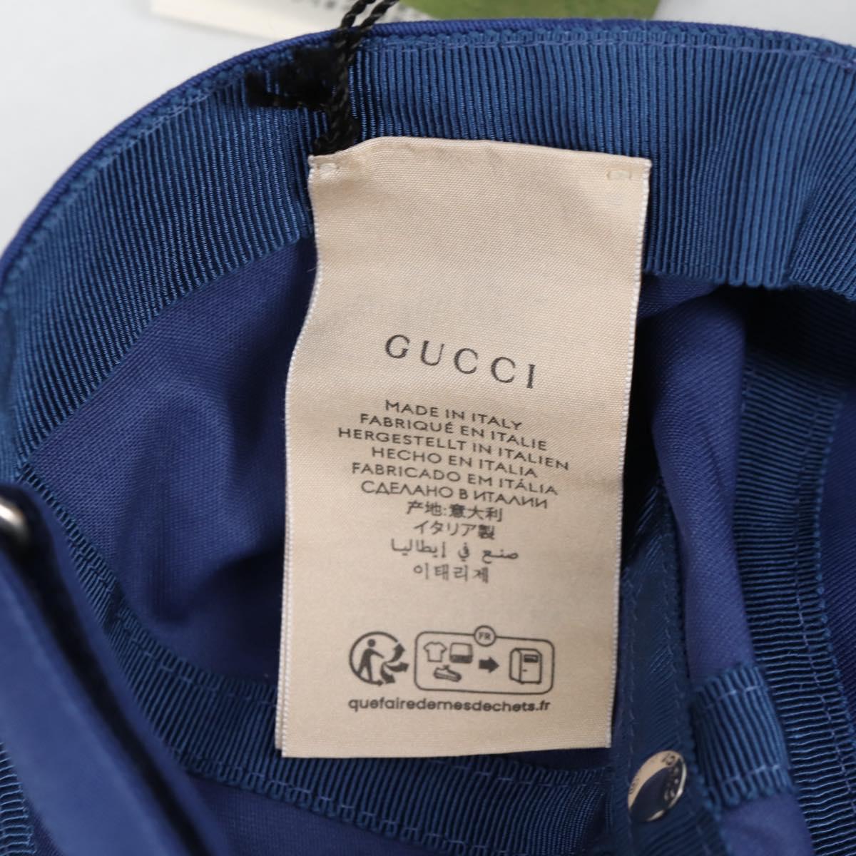 GUCCI Baseball Cap Cotton M Blue 773135 Auth BA5288M