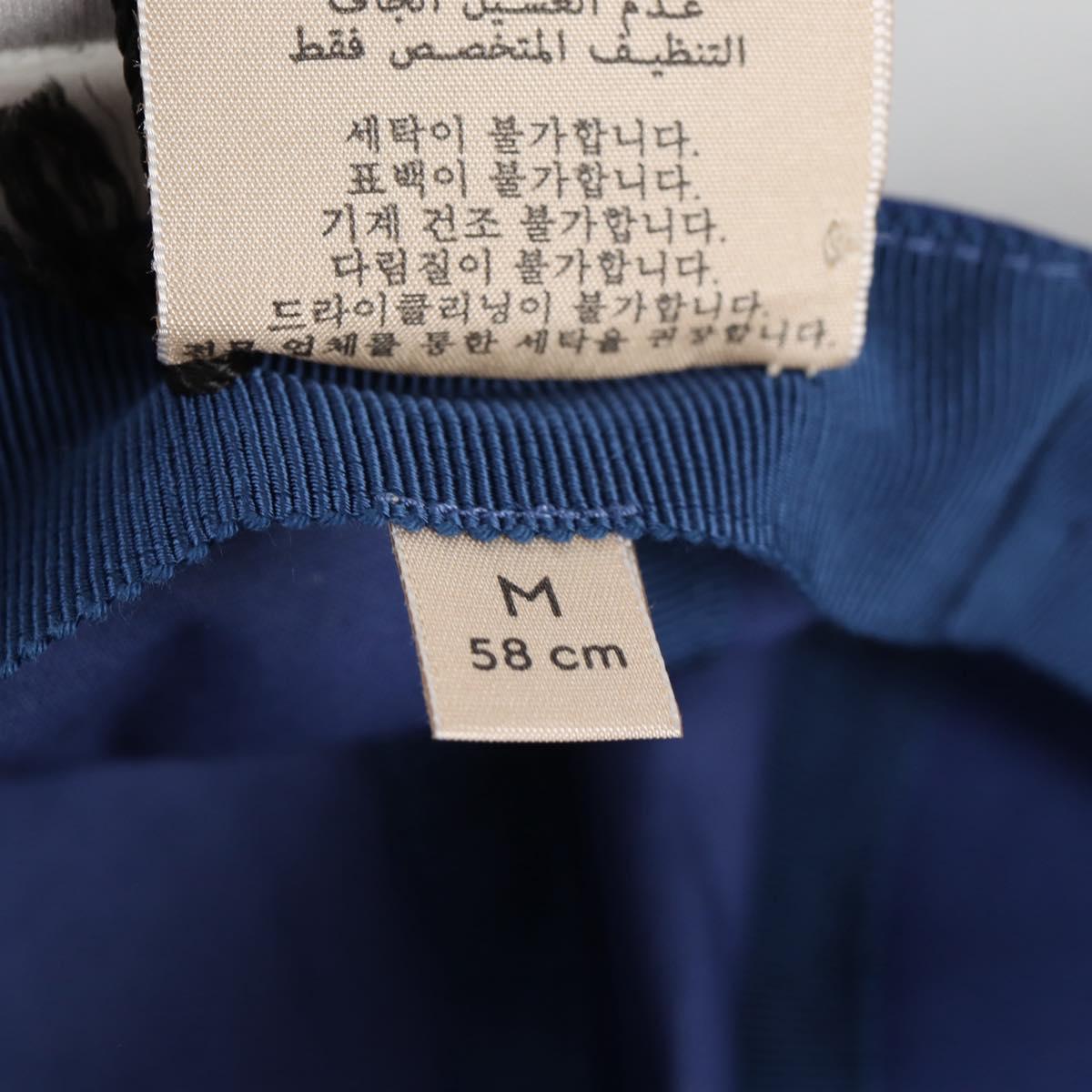 GUCCI Baseball Cap Cotton M Blue 773135 Auth BA5288M