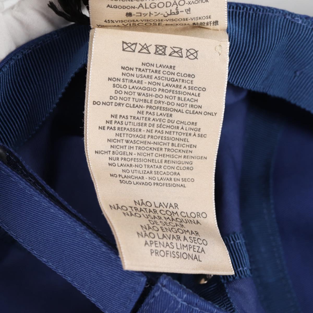 GUCCI Baseball Cap Cotton M Blue 773135 Auth BA5288M