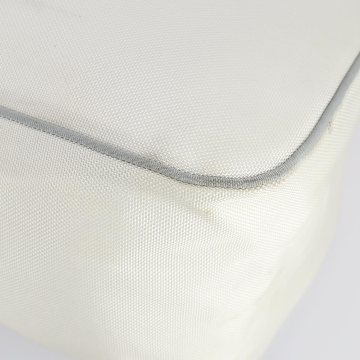 CHANEL Ski Case Sports Line Bag Nylon White Silver CC Auth BA5290V