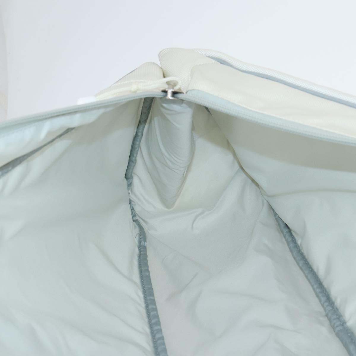 CHANEL Ski Case Sports Line Bag Nylon White Silver CC Auth BA5290V