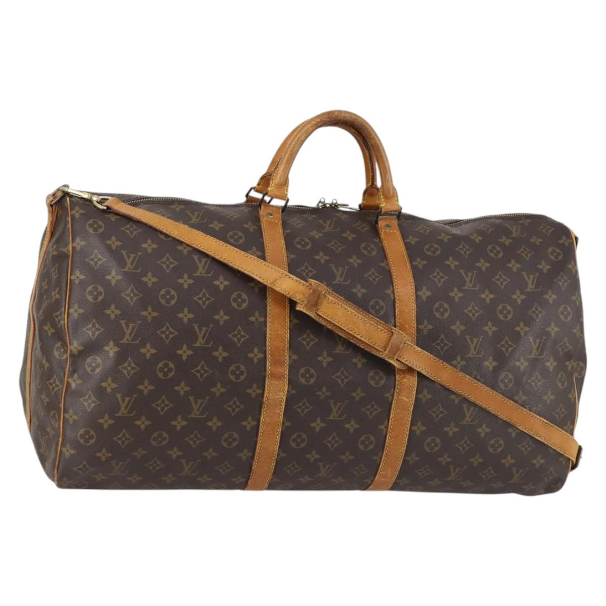 LOUIS VUITTON Monogram Keepall Bandouliere 60 Boston Bag M41412 LV Auth BA5295