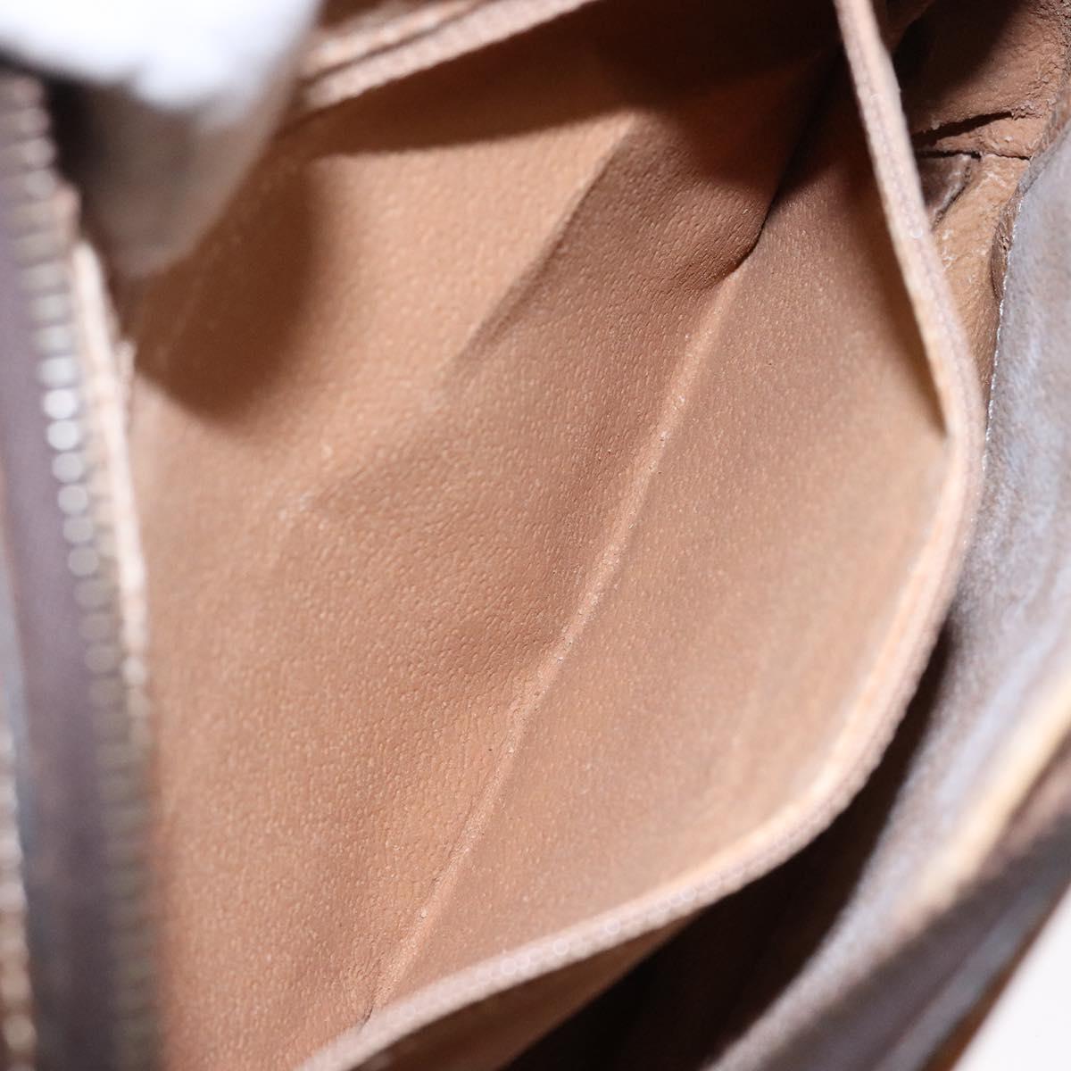 CELINE Macadam Canvas Shoulder Bag PVC Leather Brown Gold Auth BA5299