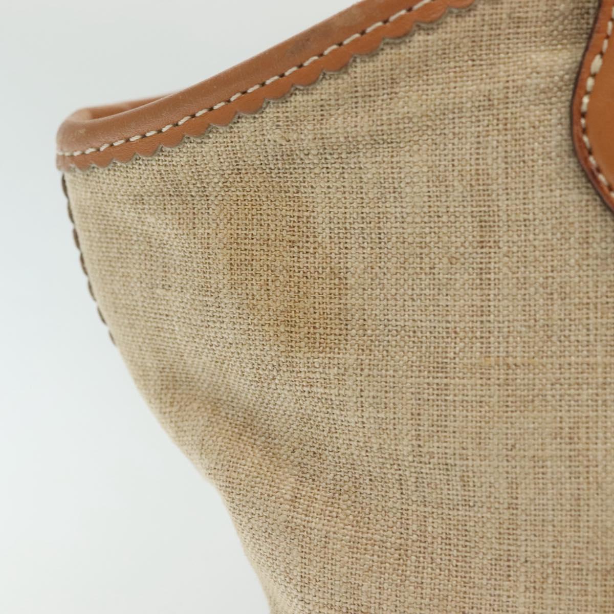 LOEWE Shoulder Bag Canvas Beige Auth BA5302
