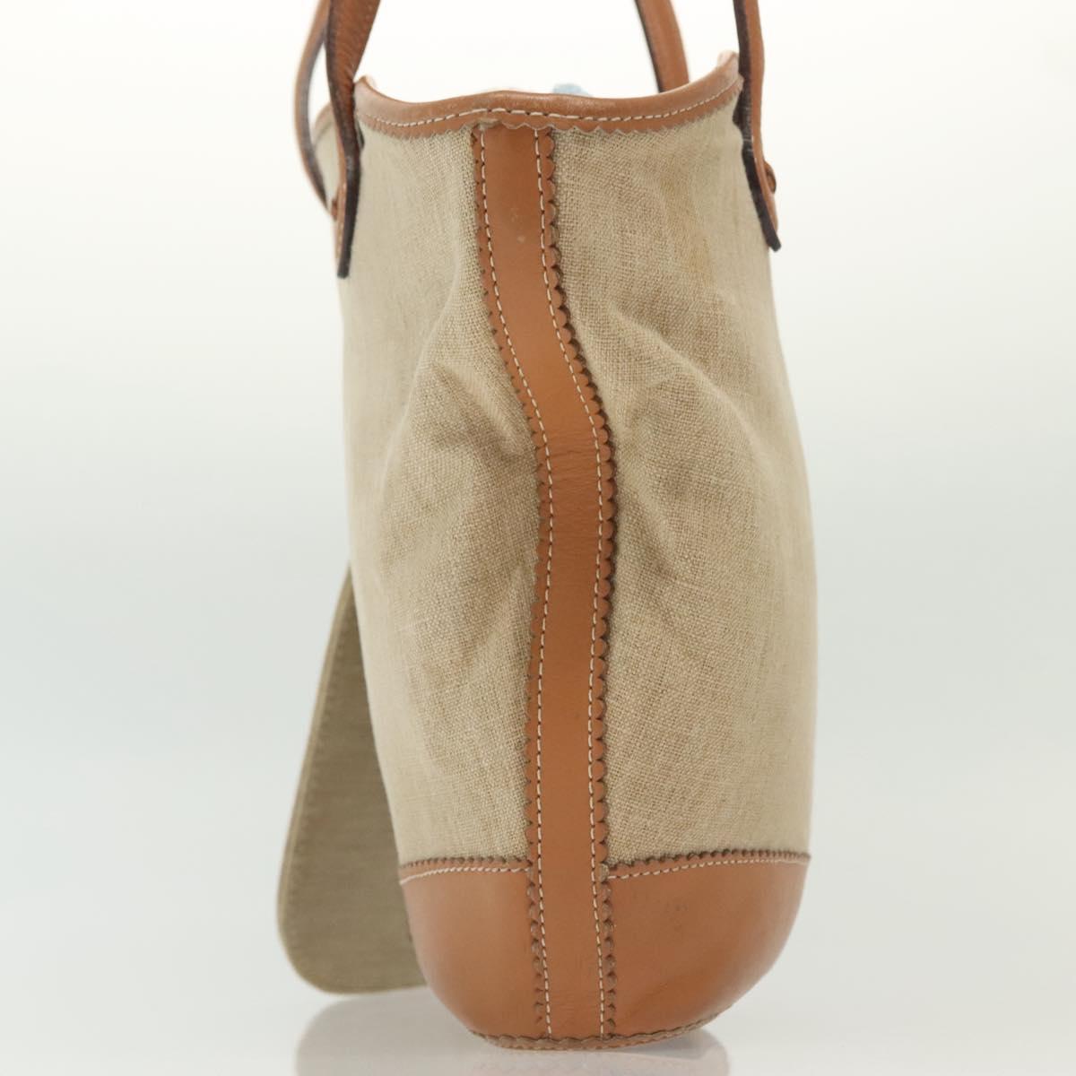 LOEWE Shoulder Bag Canvas Beige Auth BA5302
