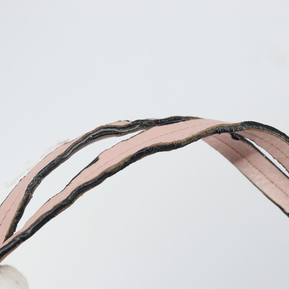 VALENTINO Studs Tote Bag Leather Pink Gold Auth BA5305