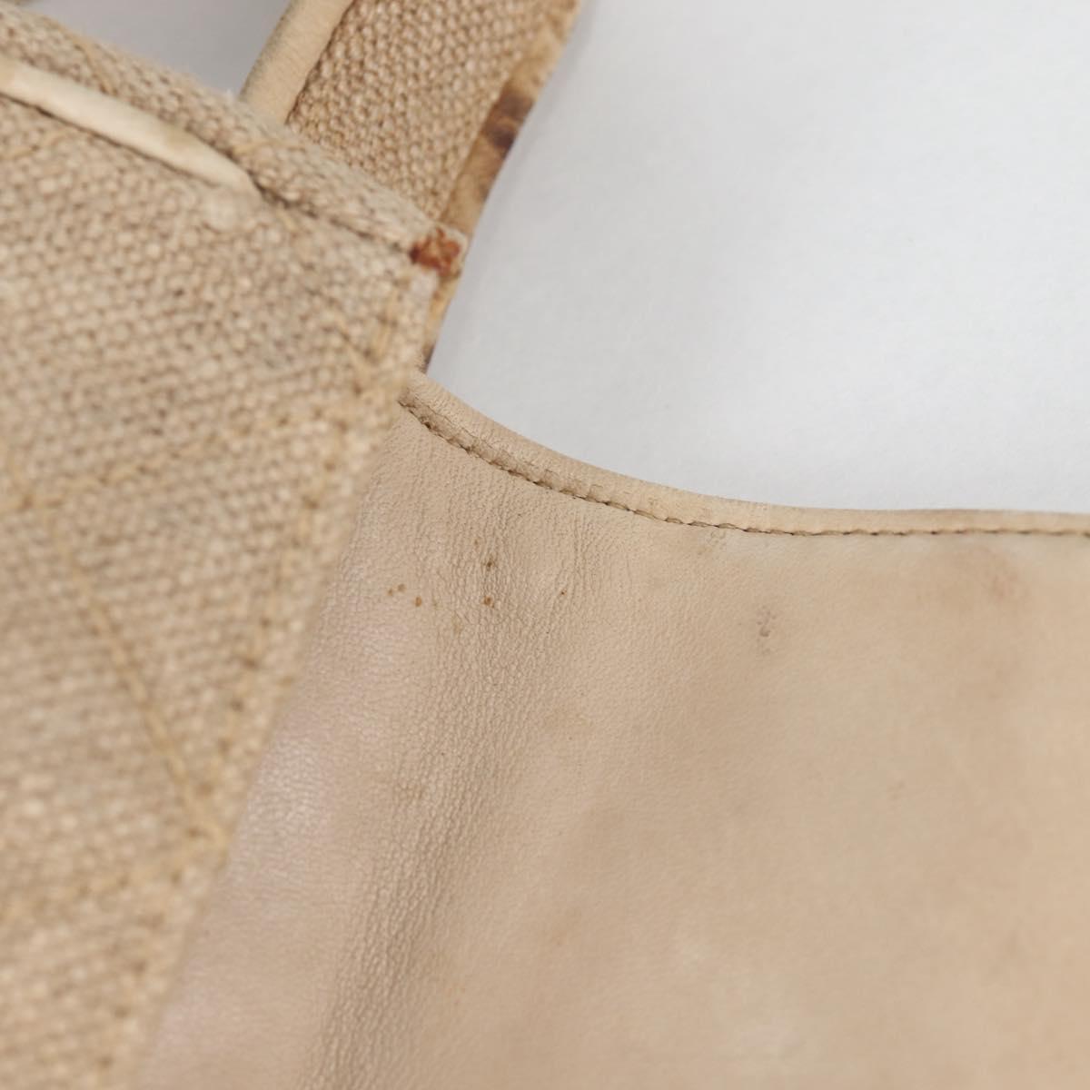 CHANEL Matelasse Waist Bag Canvas Beige CC Auth BA5314