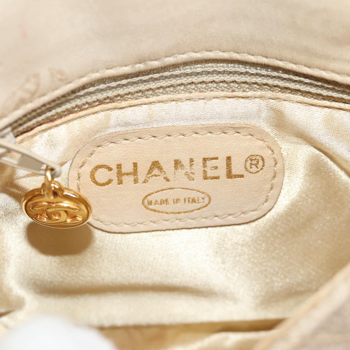 CHANEL Matelasse Waist Bag Canvas Beige CC Auth BA5314