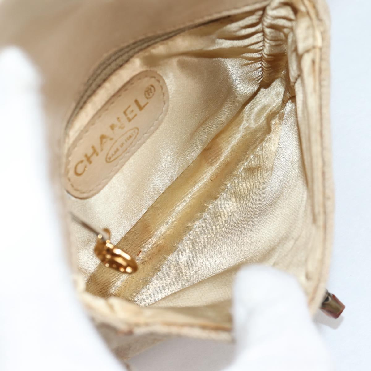 CHANEL Matelasse Waist Bag Canvas Beige CC Auth BA5314