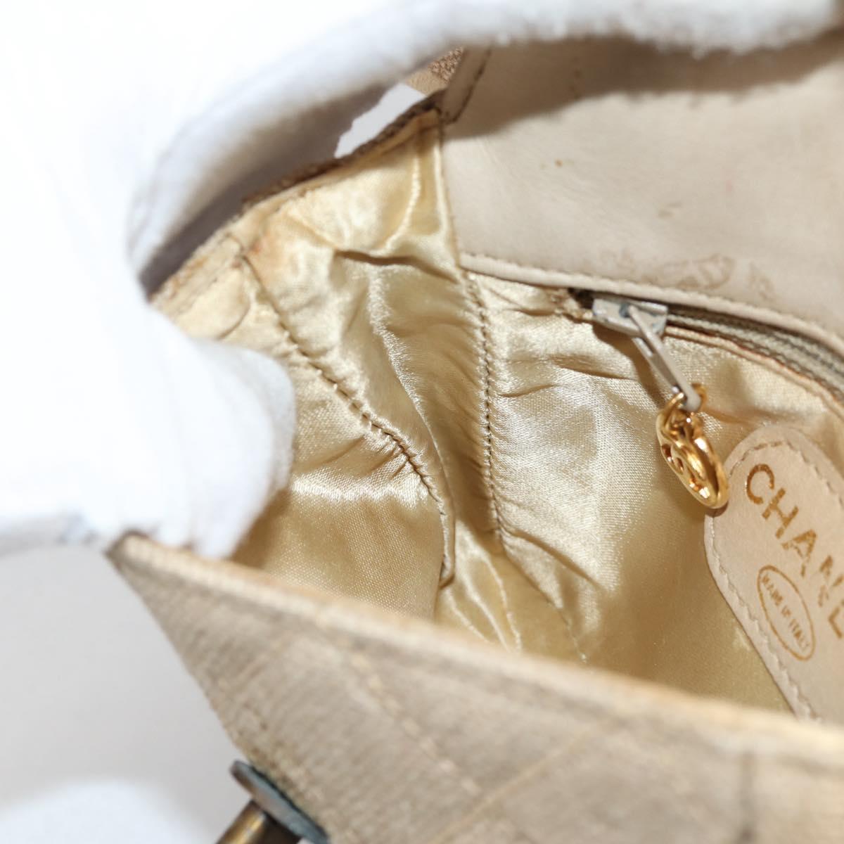 CHANEL Matelasse Waist Bag Canvas Beige CC Auth BA5314
