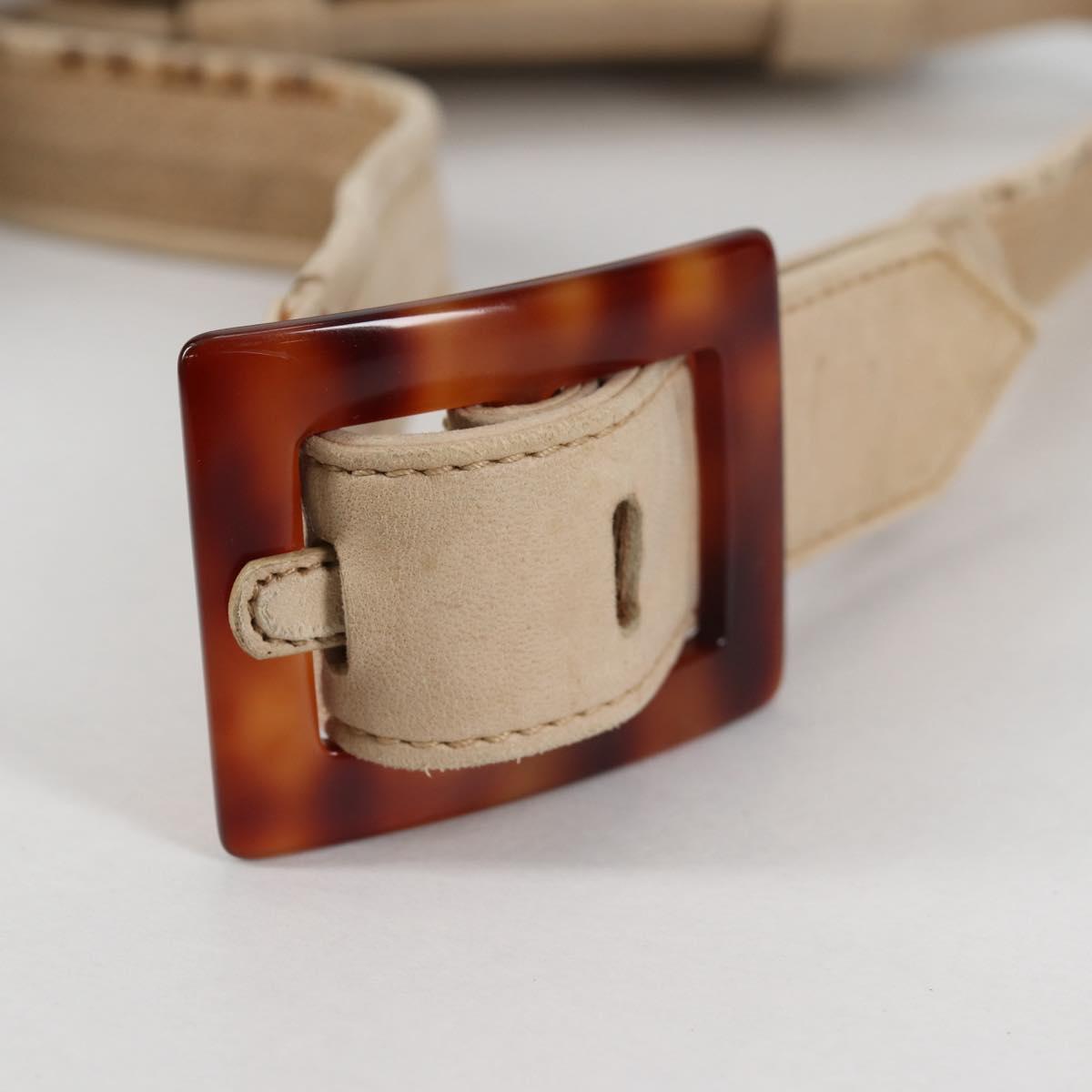 CHANEL Matelasse Waist Bag Canvas Beige CC Auth BA5314