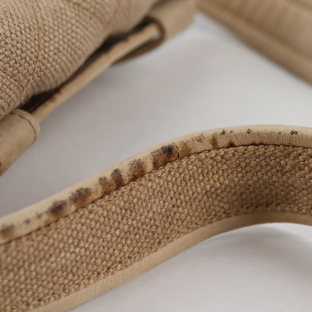 CHANEL Matelasse Waist Bag Canvas Beige CC Auth BA5314