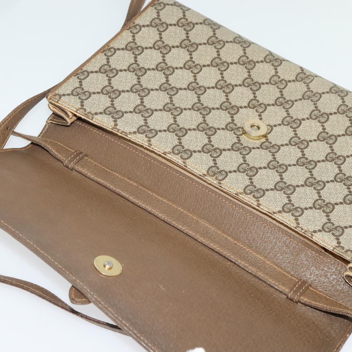 GUCCI GG Supreme Shoulder Bag PVC Beige Gold 94 02 050 Auth BA5315