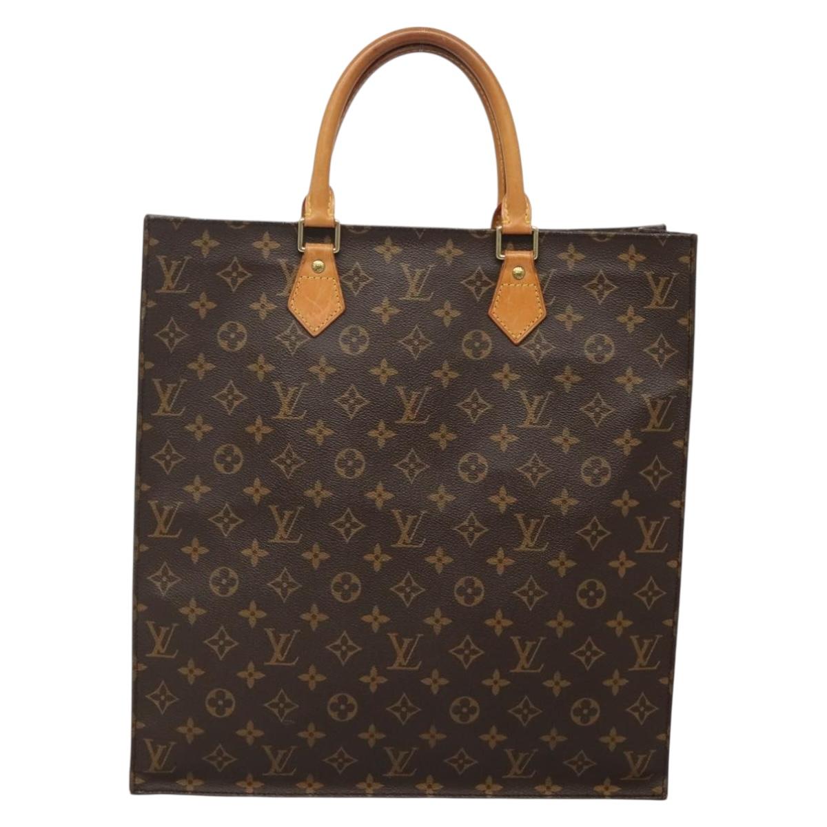 LOUIS VUITTON Monogram Sac Plat Hand Bag M51140 LV Auth BA5321