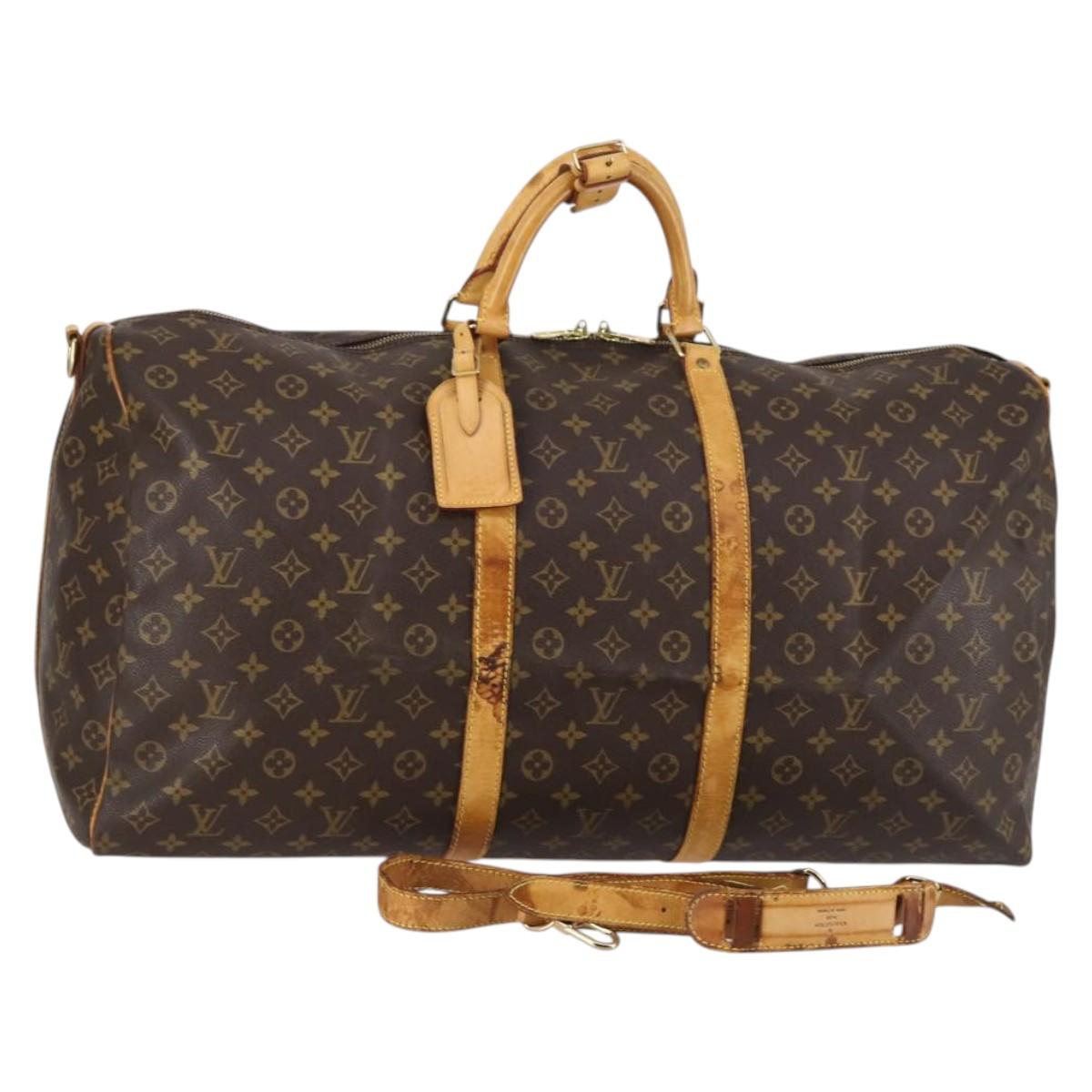 LOUIS VUITTON Monogram Keepall Bandouliere 60 Boston Bag M41412 LV Auth BA5322