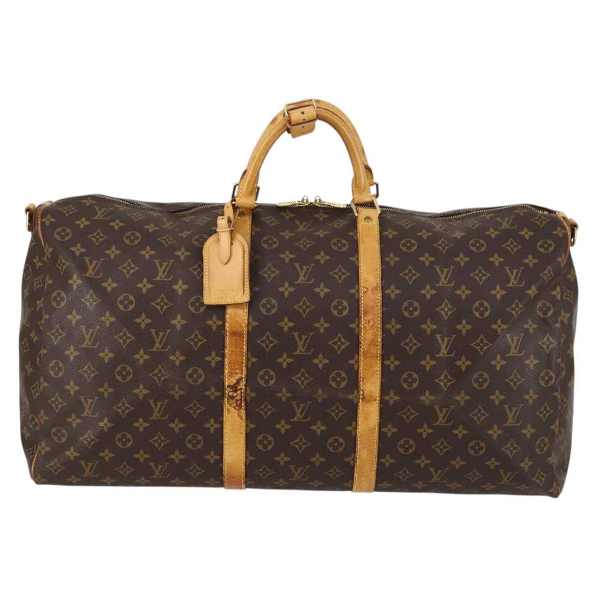 LOUIS VUITTON Monogram Keepall Bandouliere 60 Boston Bag M41412 LV Auth BA5322
