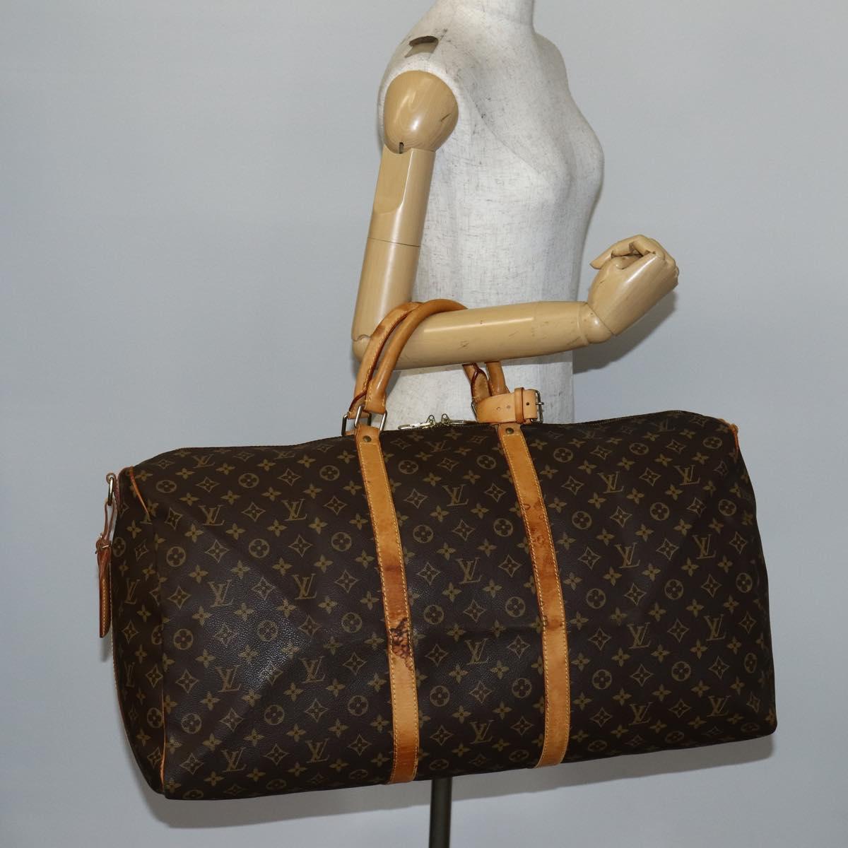 LOUIS VUITTON Monogram Keepall Bandouliere 60 Boston Bag M41412 LV Auth BA5322