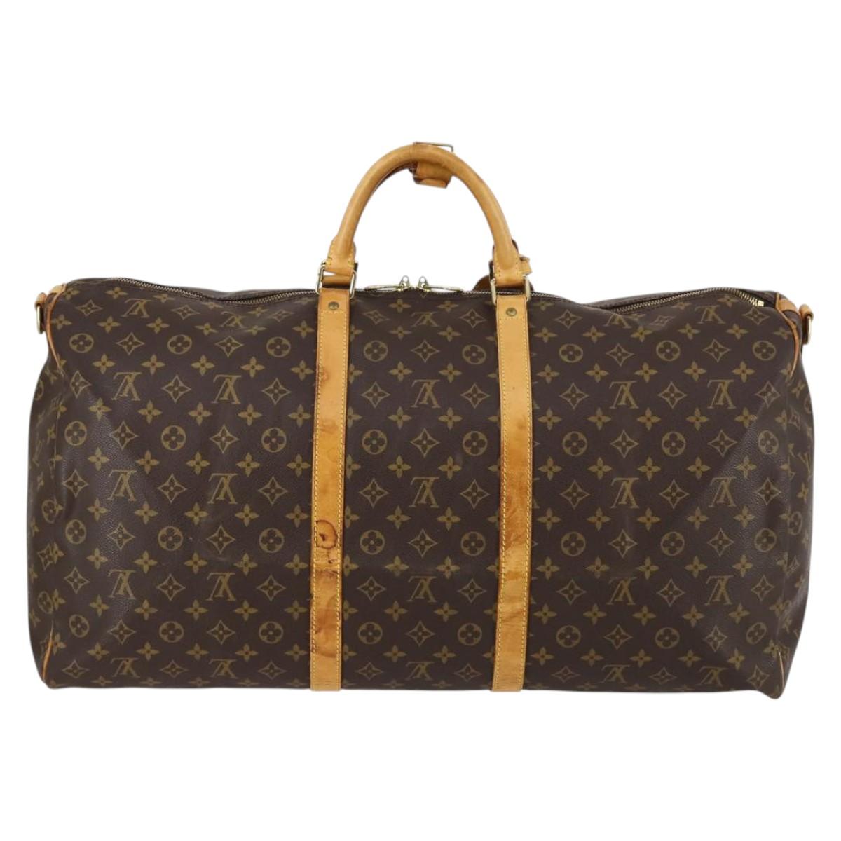 LOUIS VUITTON Monogram Keepall Bandouliere 60 Boston Bag M41412 LV Auth BA5322