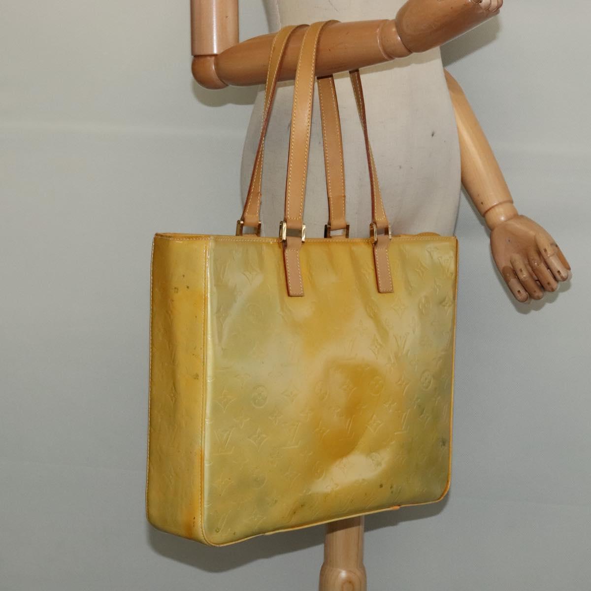 LOUIS VUITTON Monogram Vernis Columbus Tote Bag Gris M91028 LV Auth BA5329