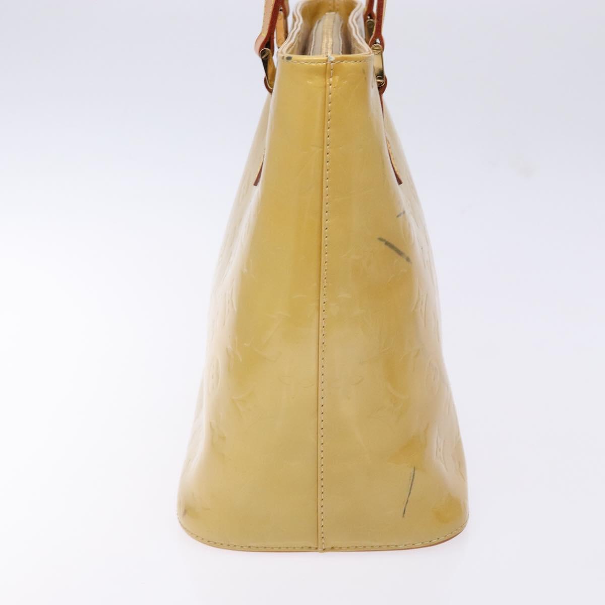 LOUIS VUITTON Monogram Vernis Houston Hand Bag Beige M91004 LV Auth BA5330