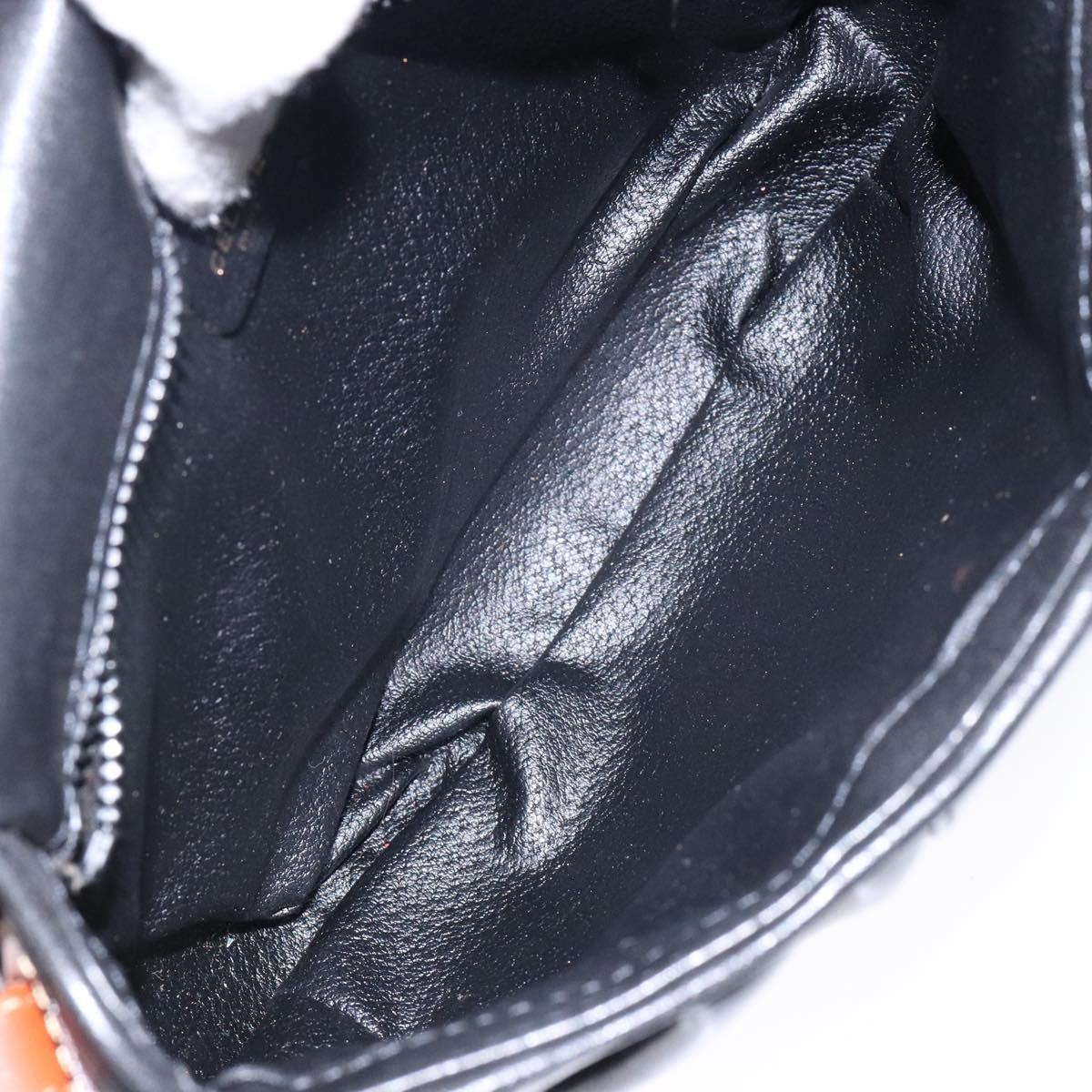 CELINE Shoulder Bag Leather Black Gold Auth BA5334