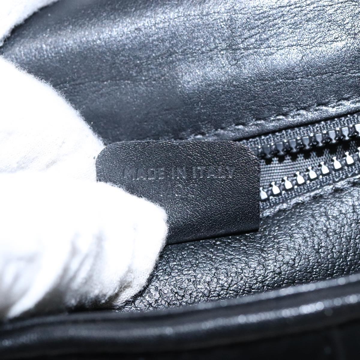 CELINE Shoulder Bag Leather Black Gold Auth BA5334