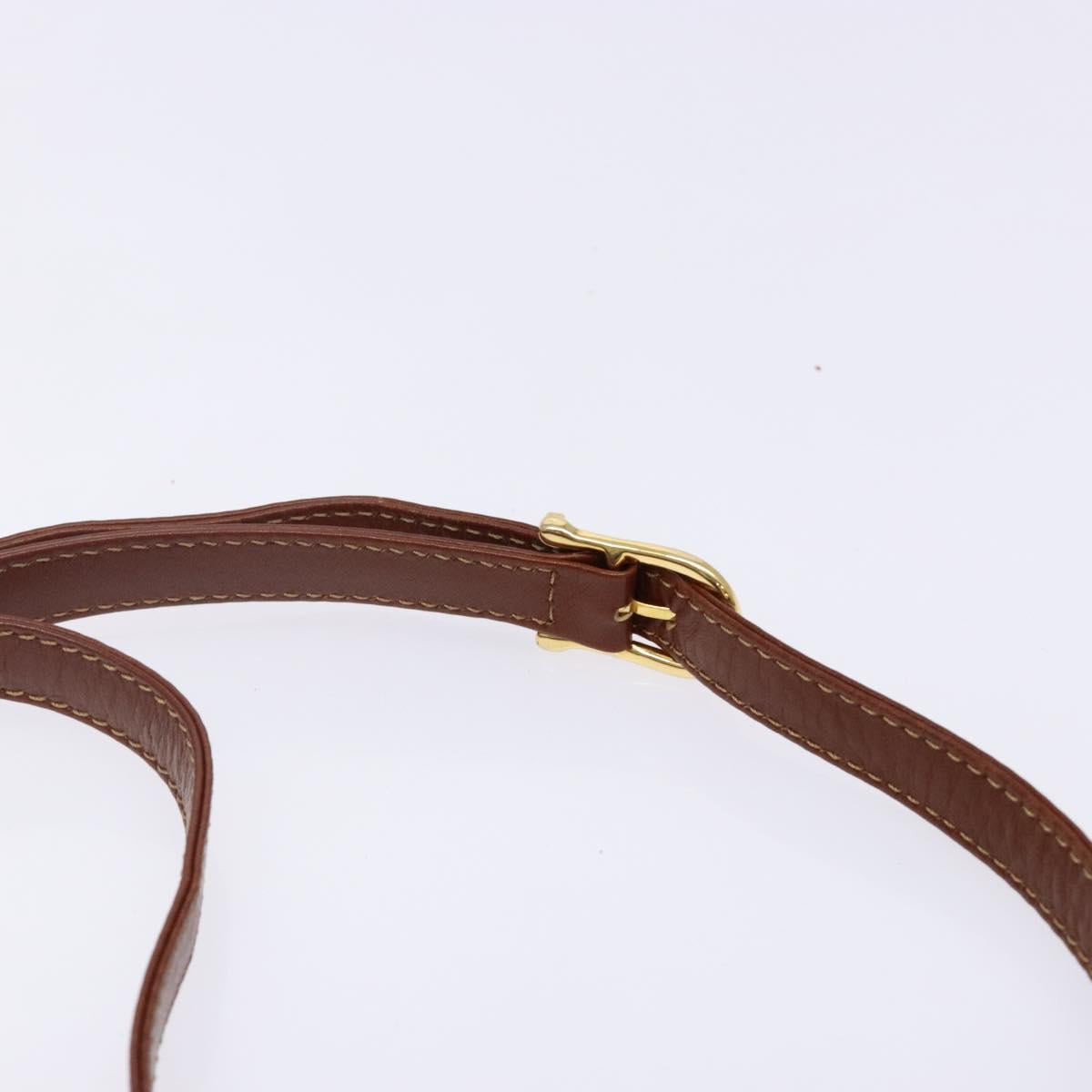 CELINE Shoulder Bag Leather Black Gold Auth BA5334