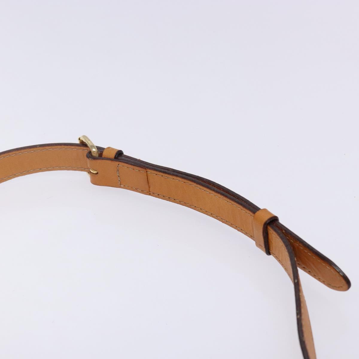 CELINE Macadam Canvas Shoulder Bag PVC Beige Gold Auth BA5337