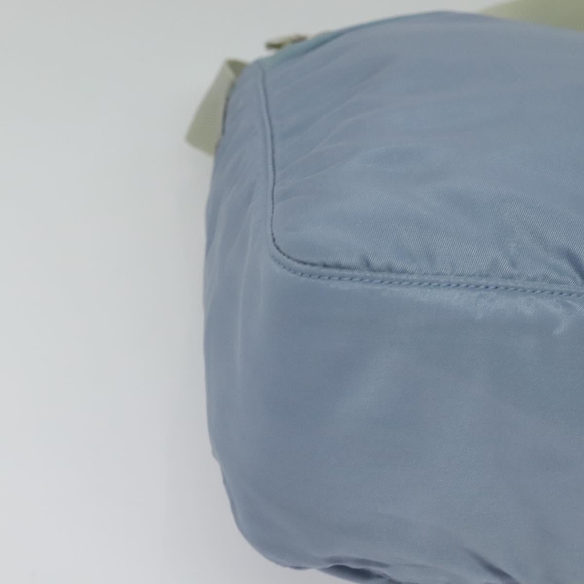 PRADA Shoulder Bag Nylon Light Blue Silver Auth BA5343