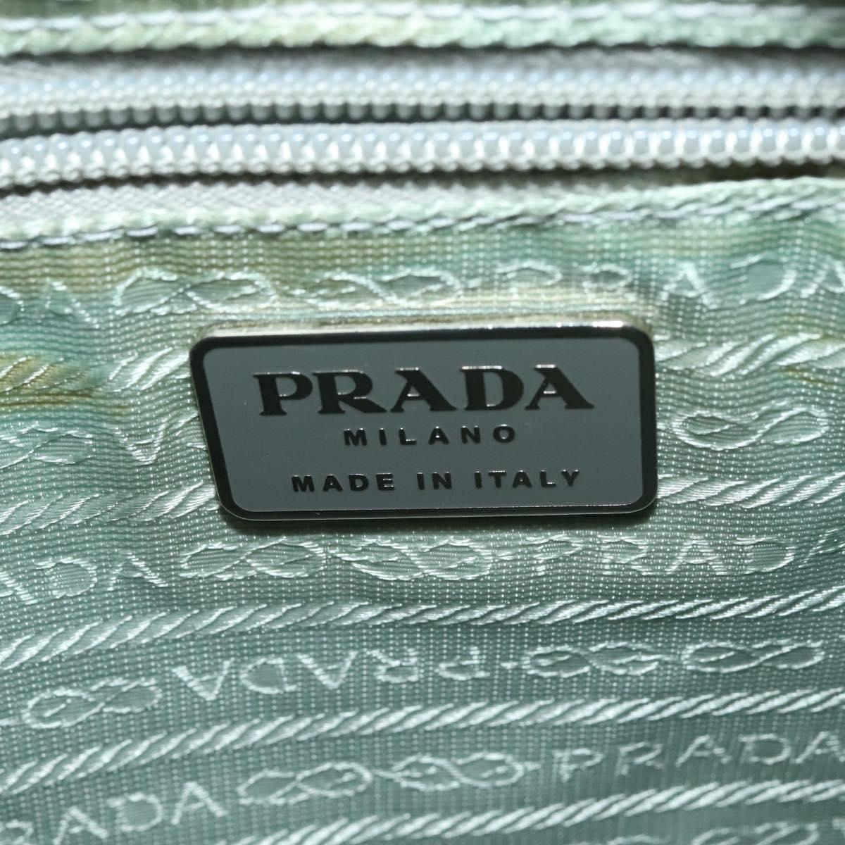 PRADA Shoulder Bag Nylon Light Blue Silver Auth BA5343