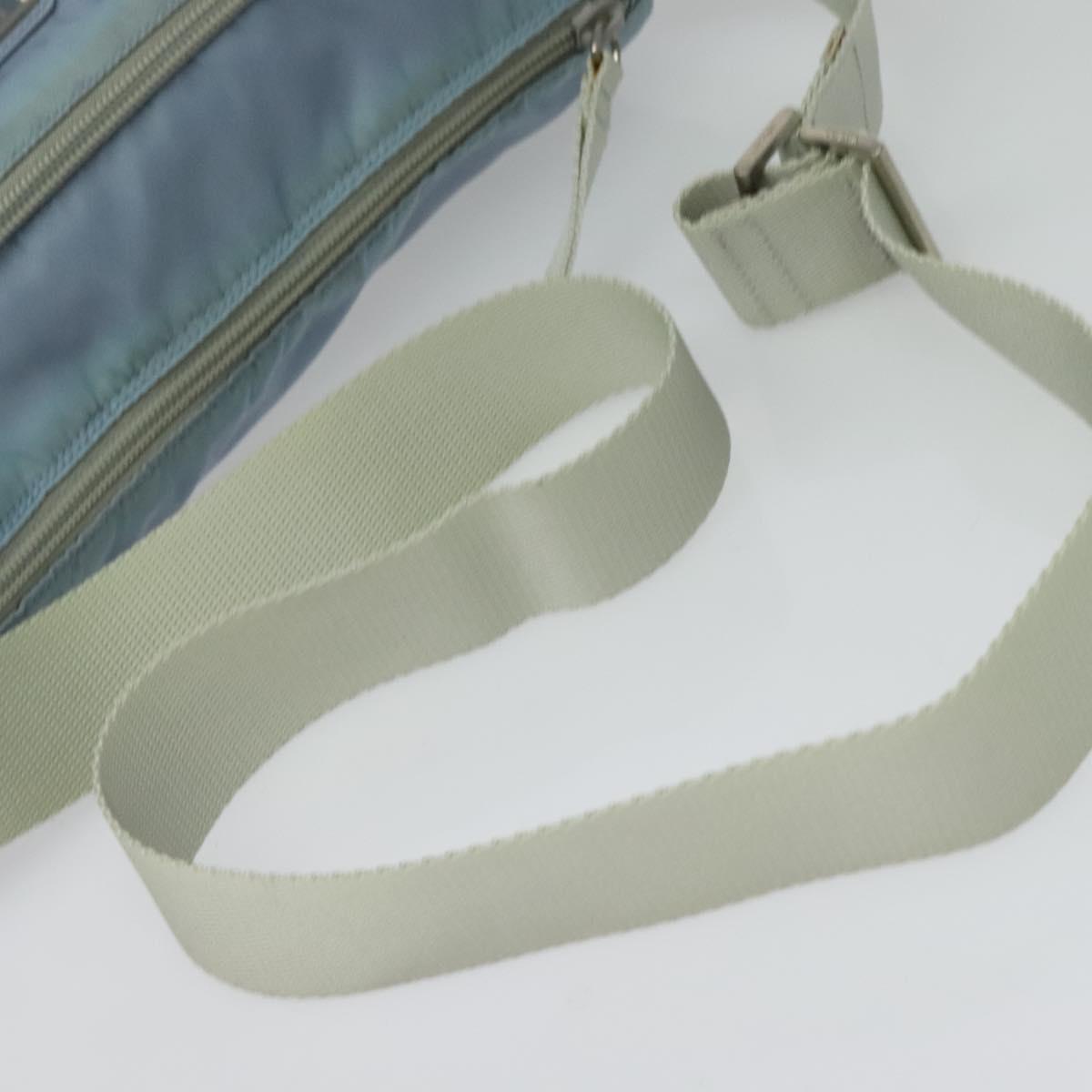 PRADA Shoulder Bag Nylon Light Blue Silver Auth BA5343