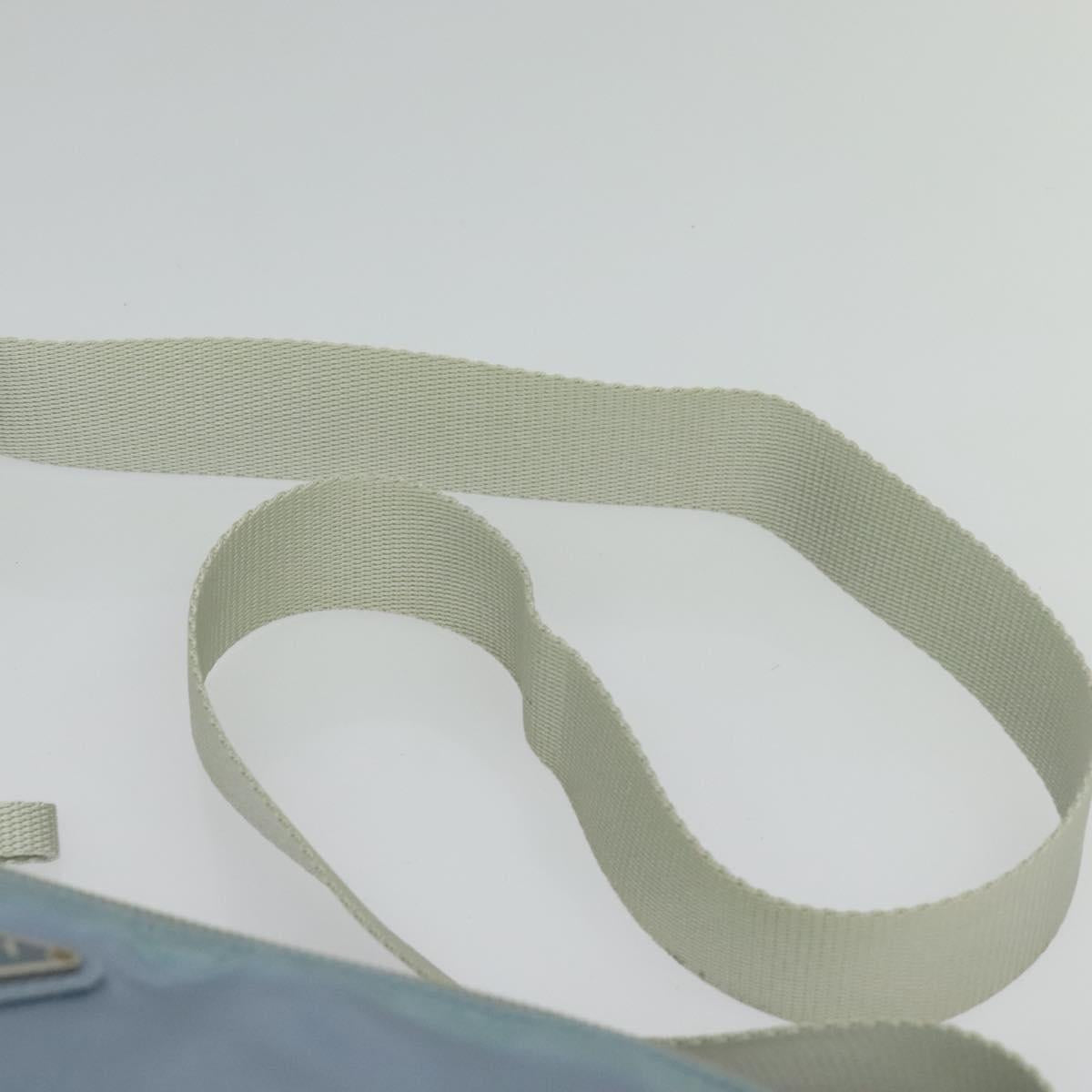 PRADA Shoulder Bag Nylon Light Blue Silver Auth BA5343