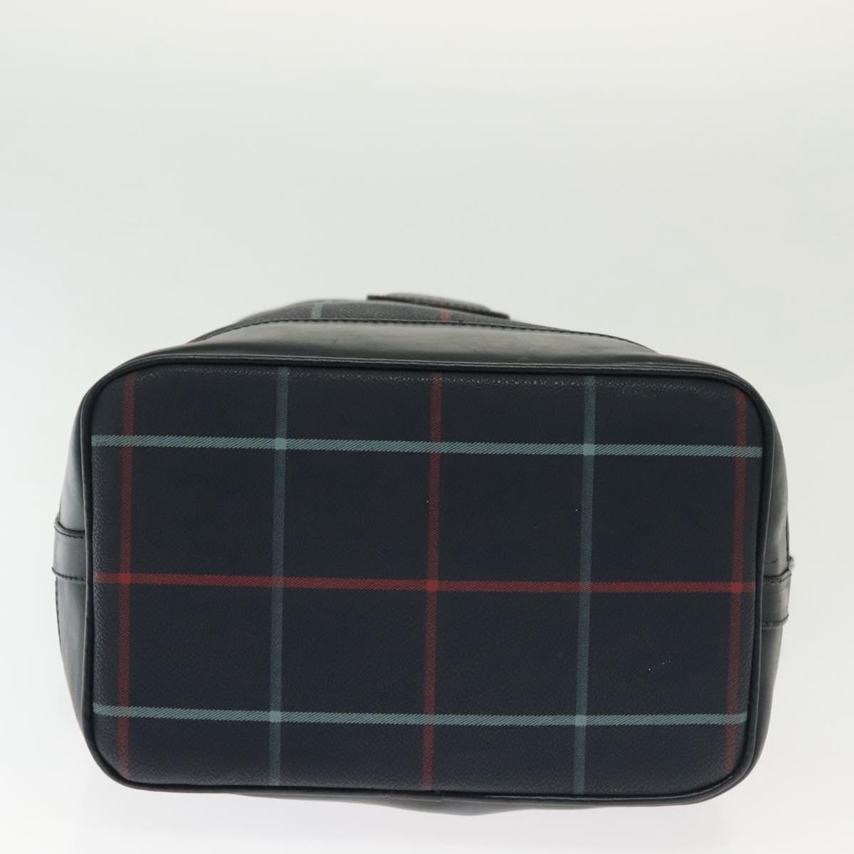Burberrys Nova Check Shoulder Bag PVC Navy Gold Auth BA5347