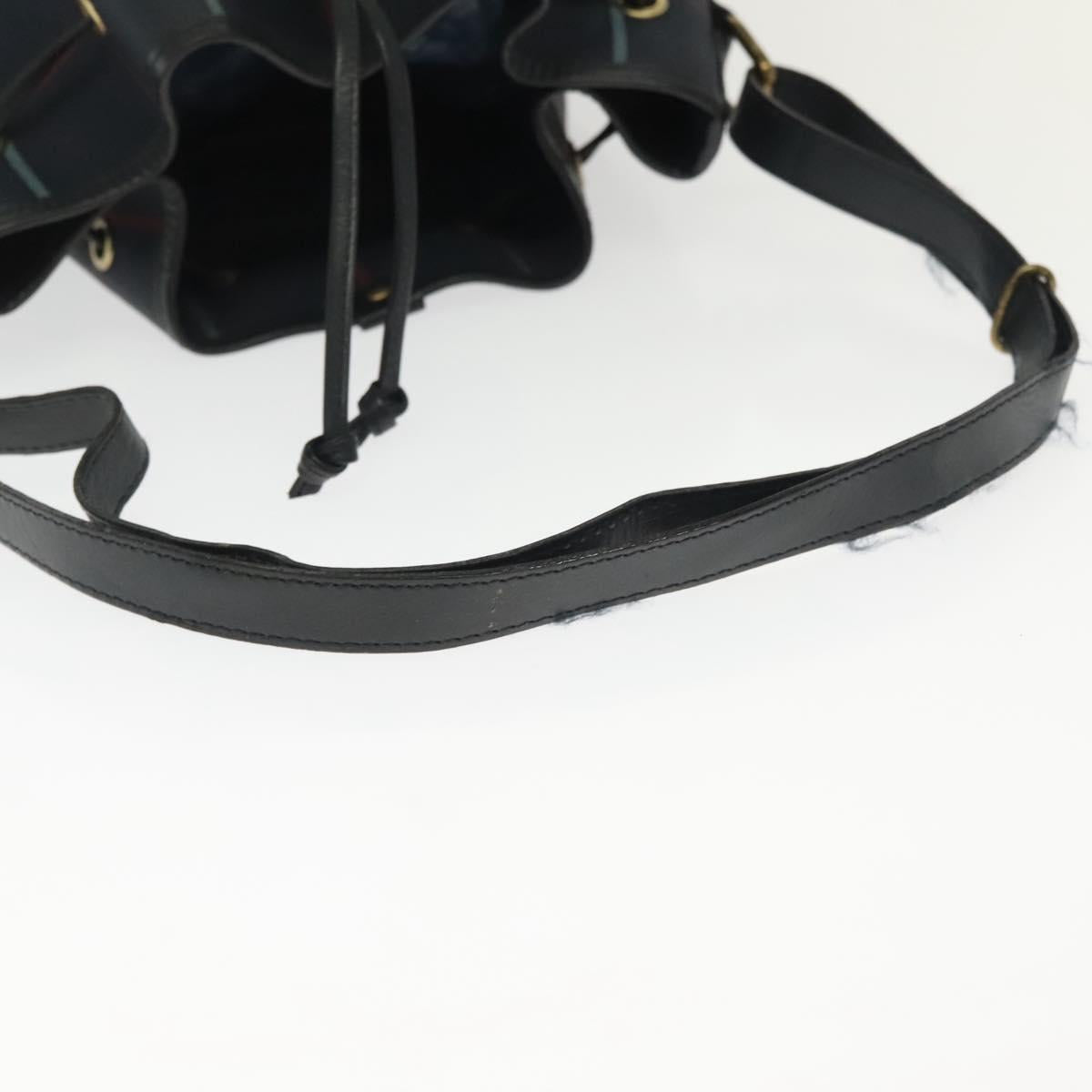 Burberrys Nova Check Shoulder Bag PVC Navy Gold Auth BA5347