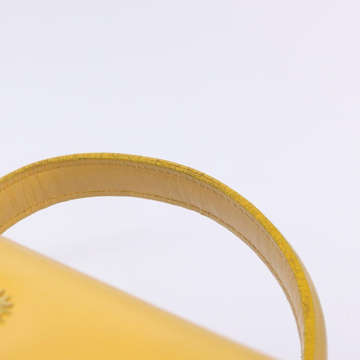 Gianni Versace Hand Bag Leather Yellow Gold Auth BA5349