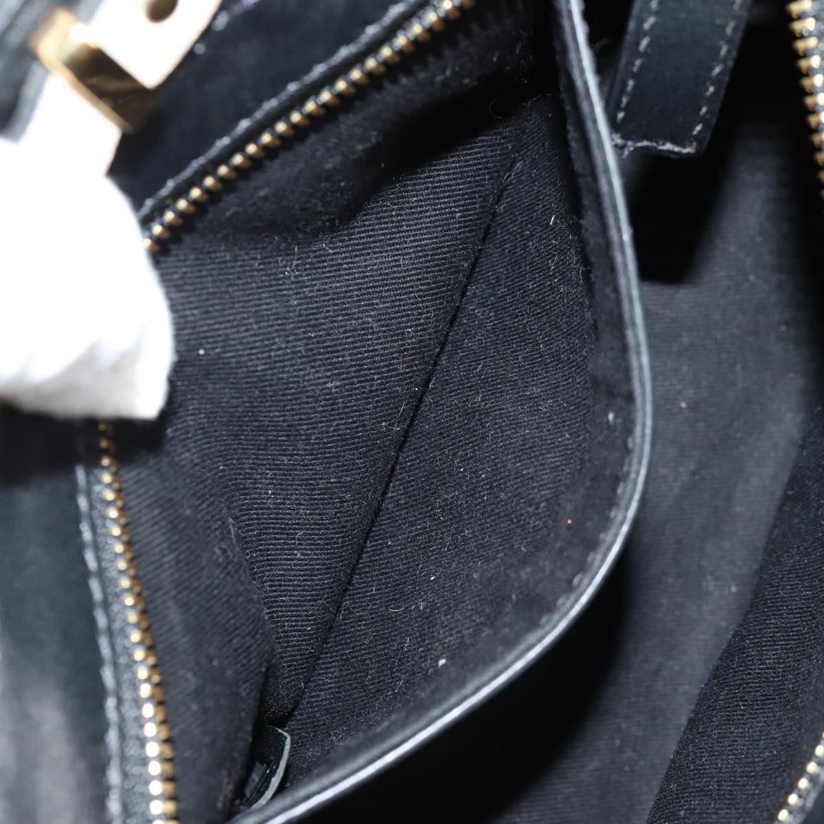 Chloe Little Alice Hand Bag Leather 2way White Gold Auth BA5358V