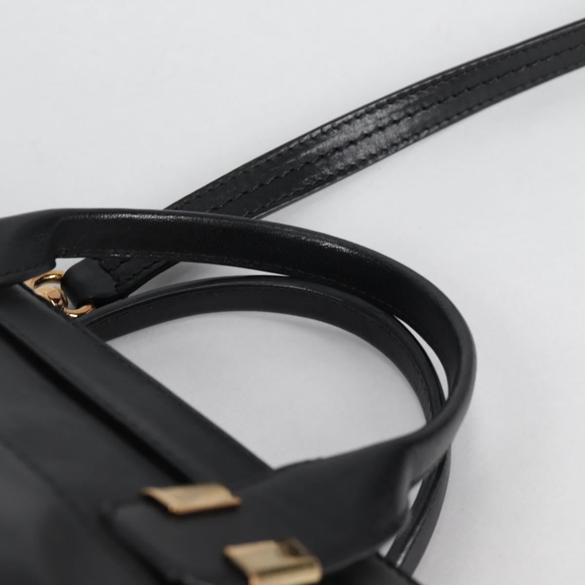 Chloe Little Alice Hand Bag Leather 2way White Gold Auth BA5358V